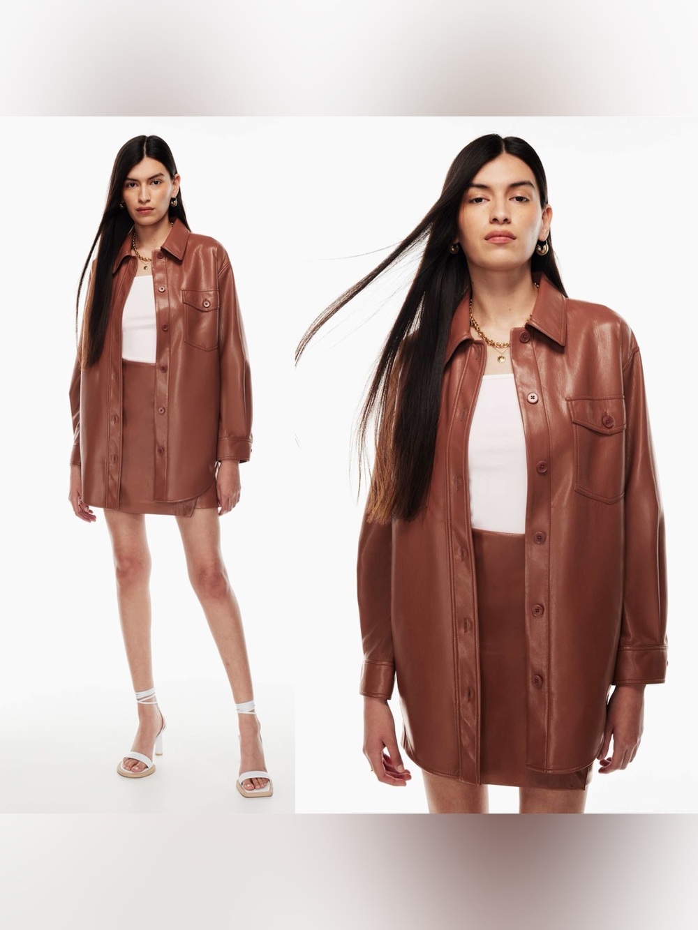 Wilfred Ganna Vegan Leather Shirt Jacket